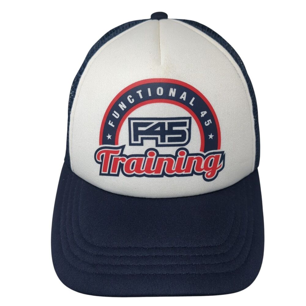 F45 Functional 45 Training Snapback Trucker Hat Blue OS Adjustable Mesh Back